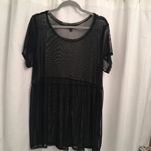 Black Torrid Mesh Babydoll Top